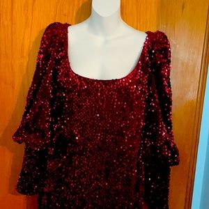 Brand new midi dress burgundy color